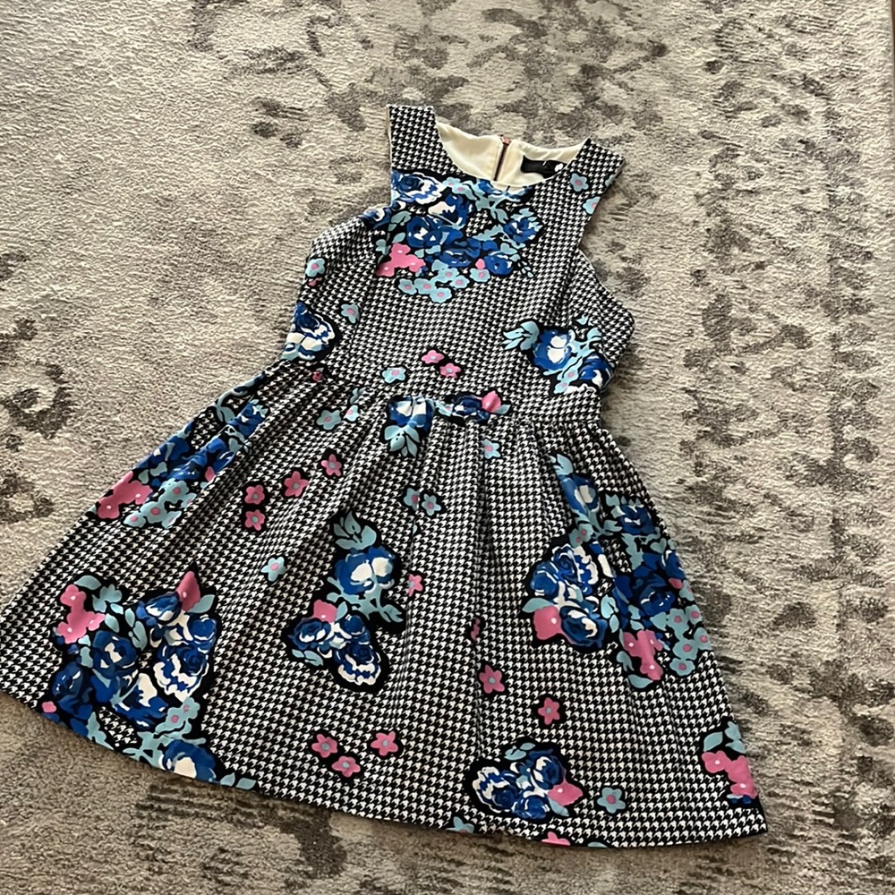 Floral and Houndstooth Topshop Dress